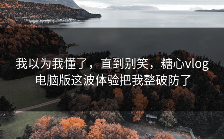 我以为我懂了，直到别笑，糖心vlog电脑版这波体验把我整破防了