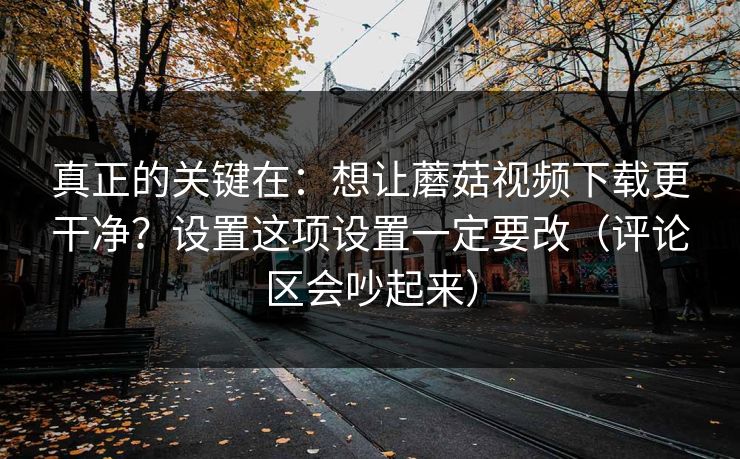 真正的关键在:想让蘑菇视频下载更干净?设置这项设置一定要改(评论区会吵起来) 真正的关键在:想让蘑菇视频下载更干净?设置这项设置一定要改(评论区会吵起来)